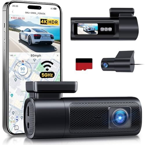 GKU 360° dash camera 2026 4K+1080P UHD 1.47 mc 885980