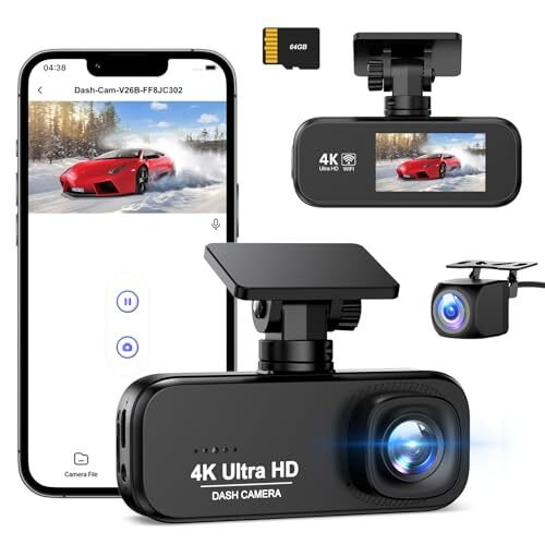 dash camera 4K UHD 800 +1080P HD HDR/WDR 5GWIFI 17n 290987