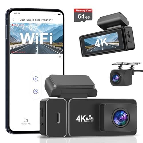 CHORTAU dash camera 4K UHD 800 +1080P HD HDR/WDR ma 464479