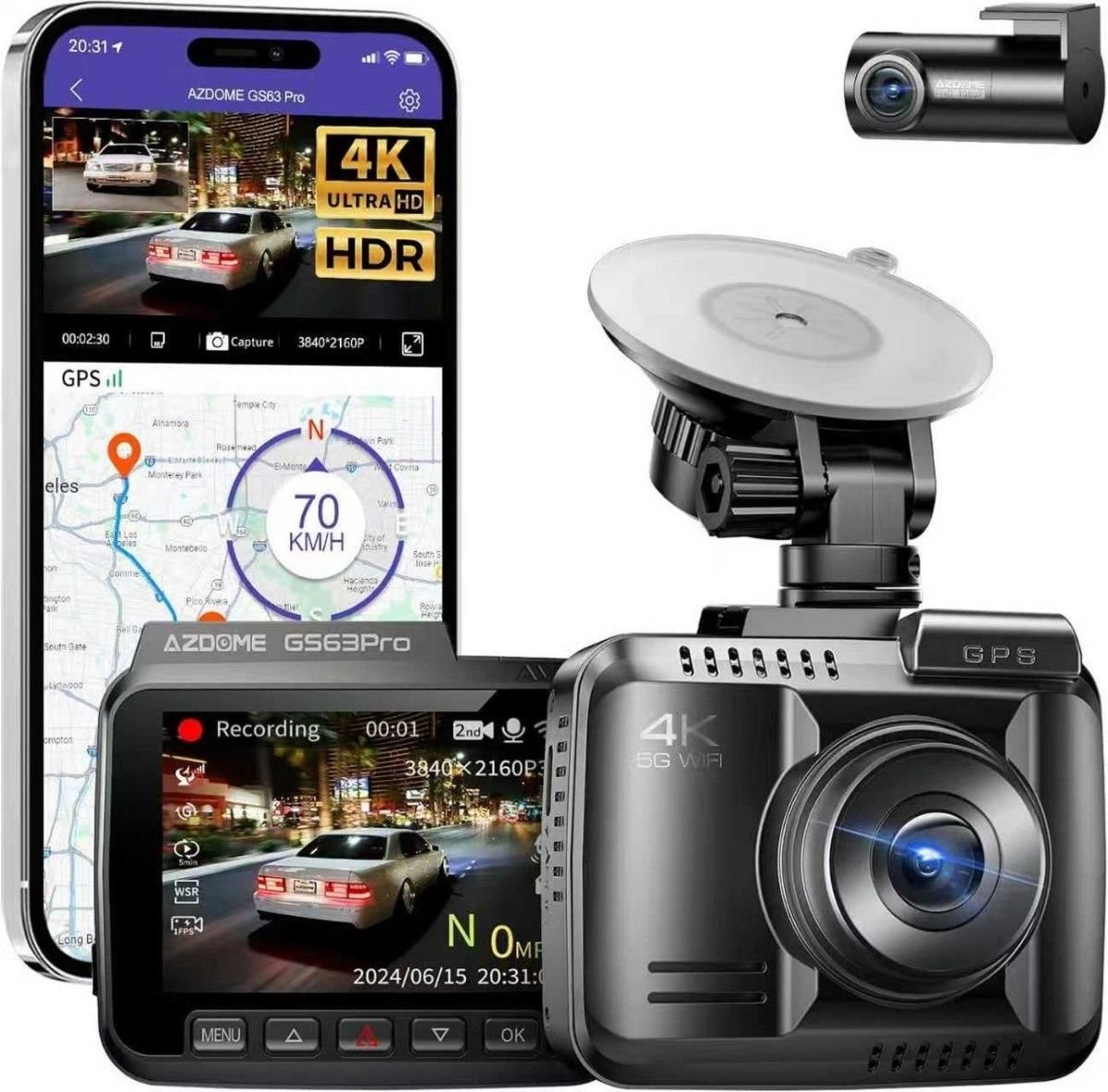4K dash camera WiFi GPS eMMC128GB 896576