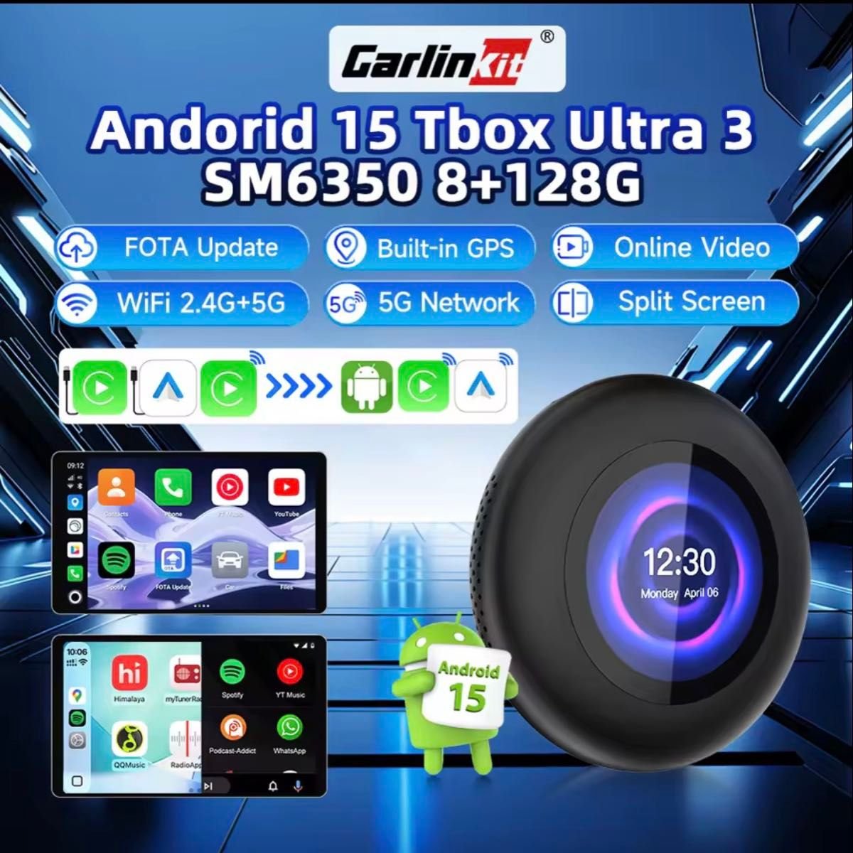 Carlinkit TBox Ultra 3 JP Android 15 5G AI BOX 230392